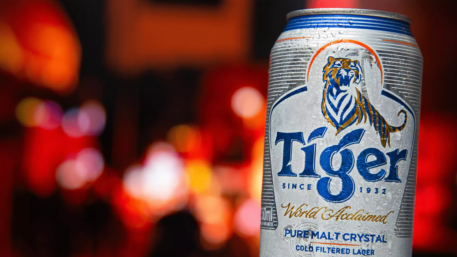 Lata de cerveja 350ml Tiger gelada